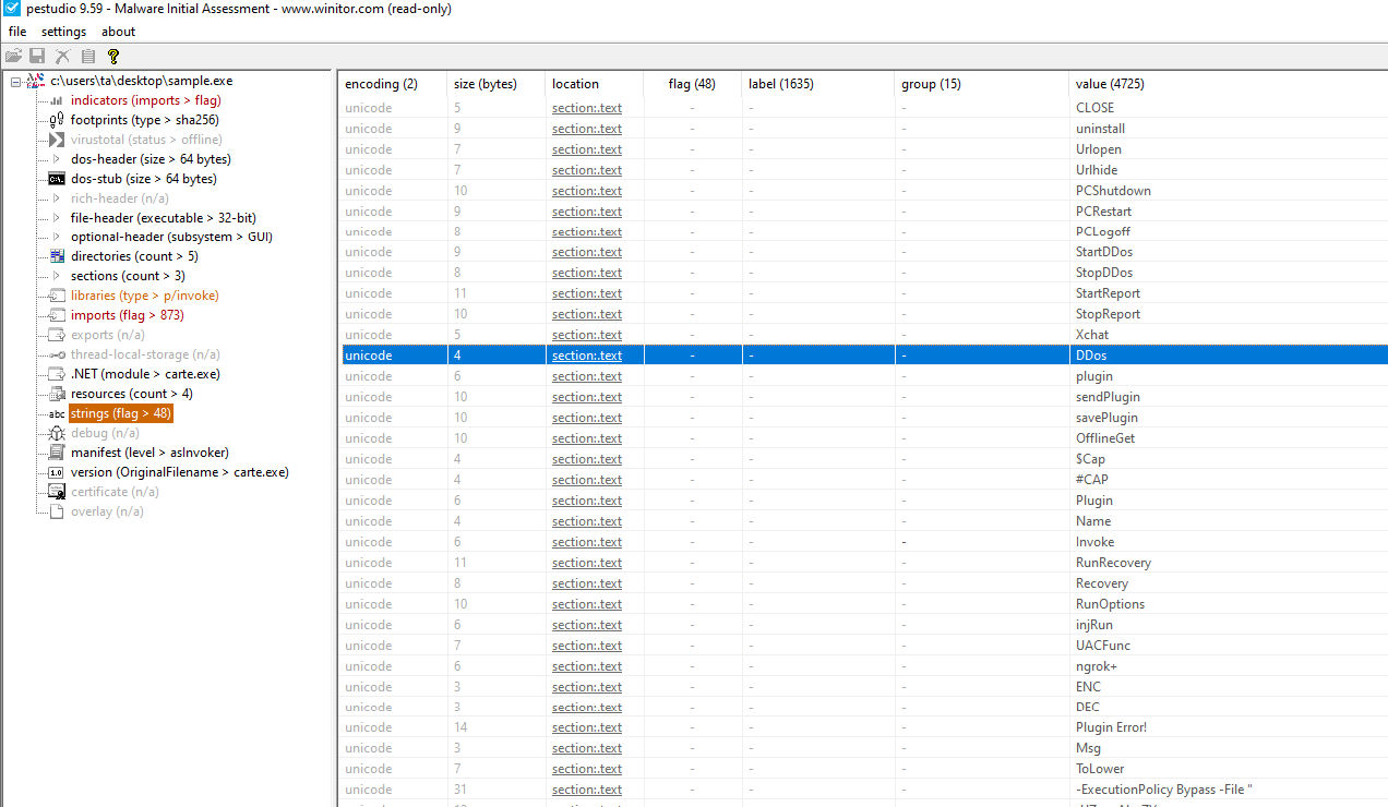 Strings in PEStudio alt text